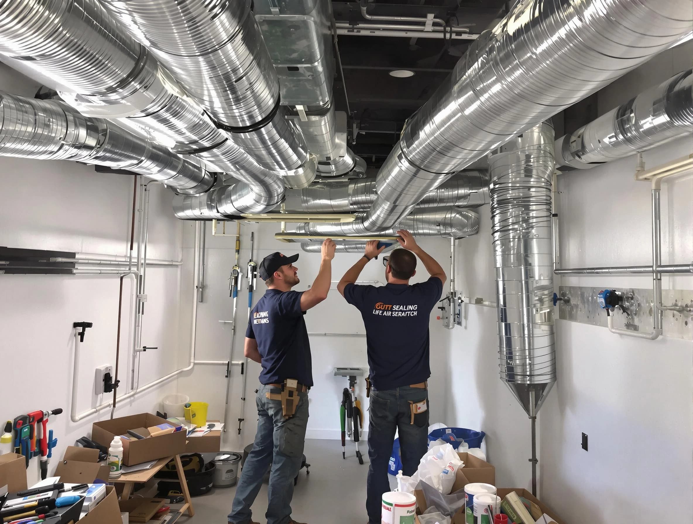 Leominster Air Duct Cleaning technician applying professional duct sealing solutions in Leominster