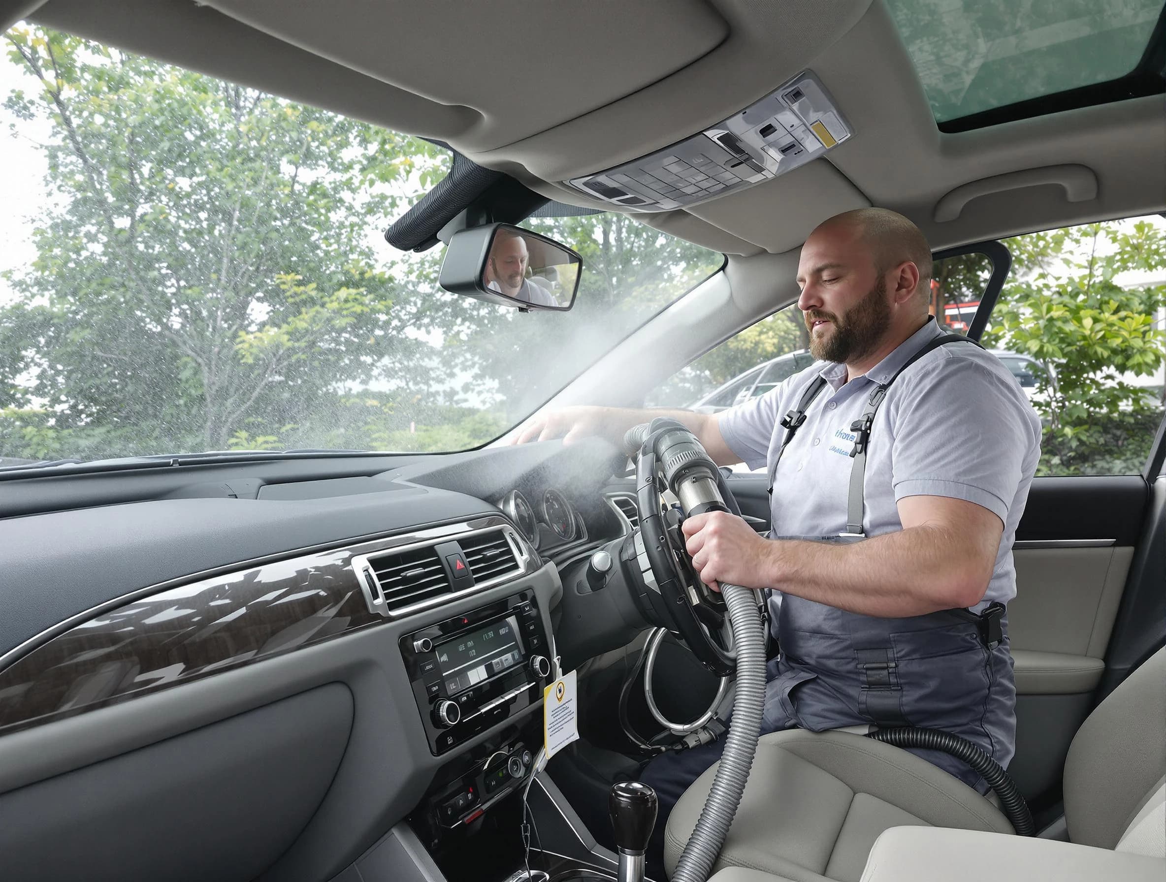 Leominster Air Duct Cleaning specialist performing professional car duct cleaning in Leominster