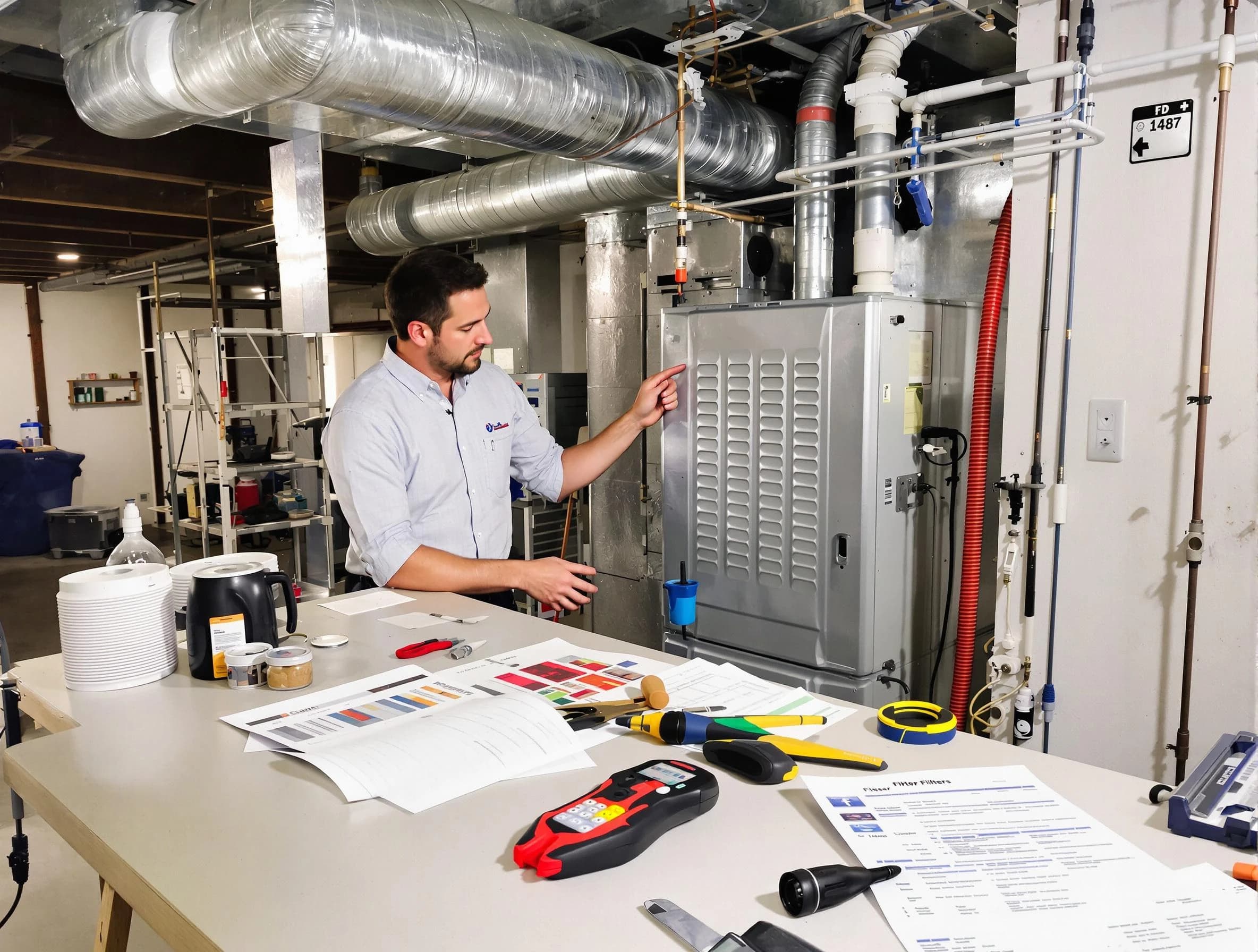 Leominster Air Duct Cleaning inspector conducting detailed filter system evaluation using professional diagnostic tools in Leominster