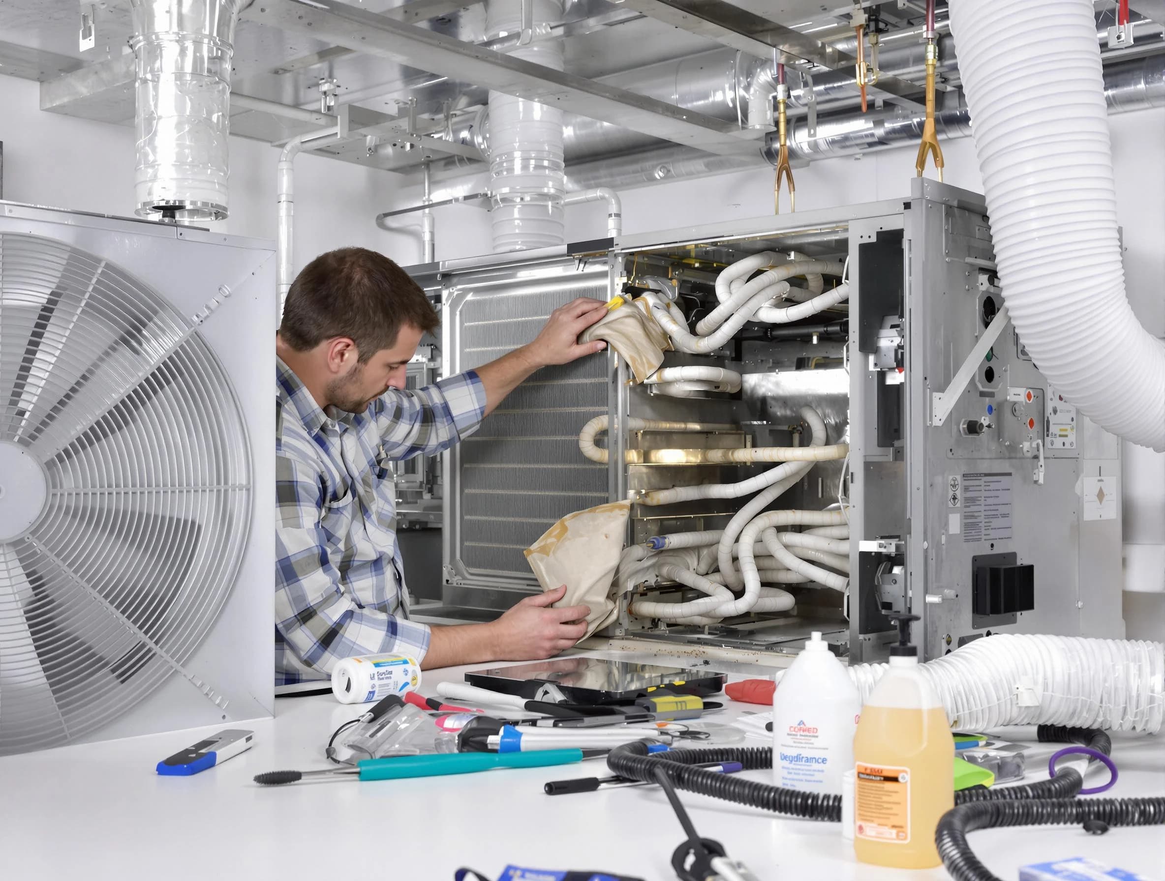 Leominster Air Duct Cleaning specialist performing precision AC coil cleaning in Leominster