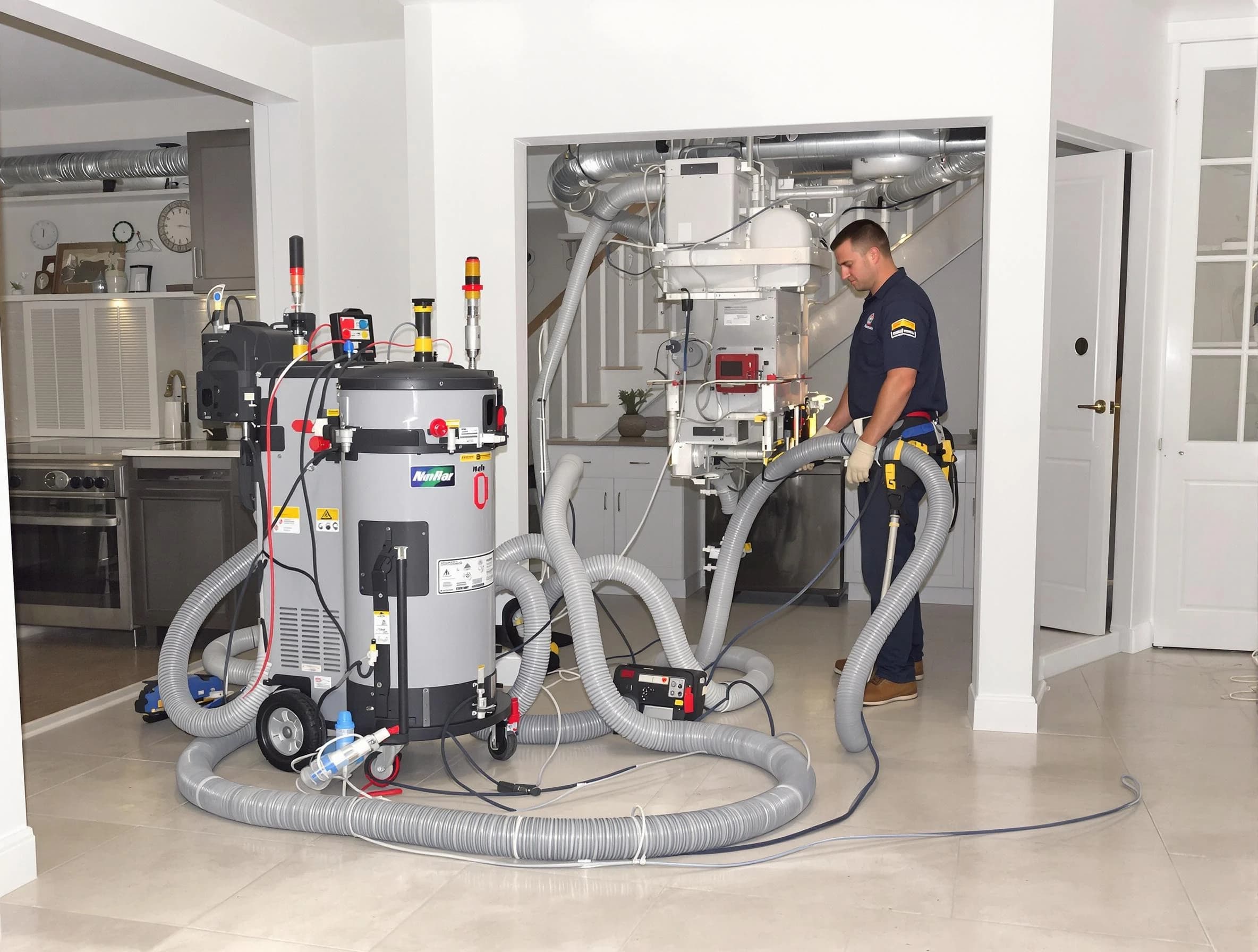 Leominster Air Duct Cleaning technician operating negative pressure cleaning equipment for thorough duct maintenance in Leominster
