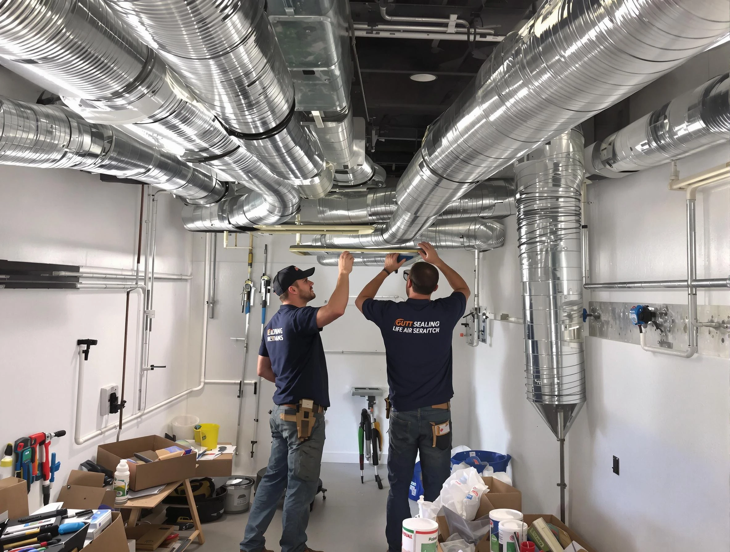 Leominster Air Duct Cleaning technician applying professional duct sealing solutions in Leominster